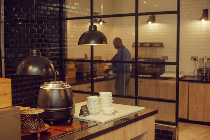 Open kitchen view at Mod Pizza restaurant